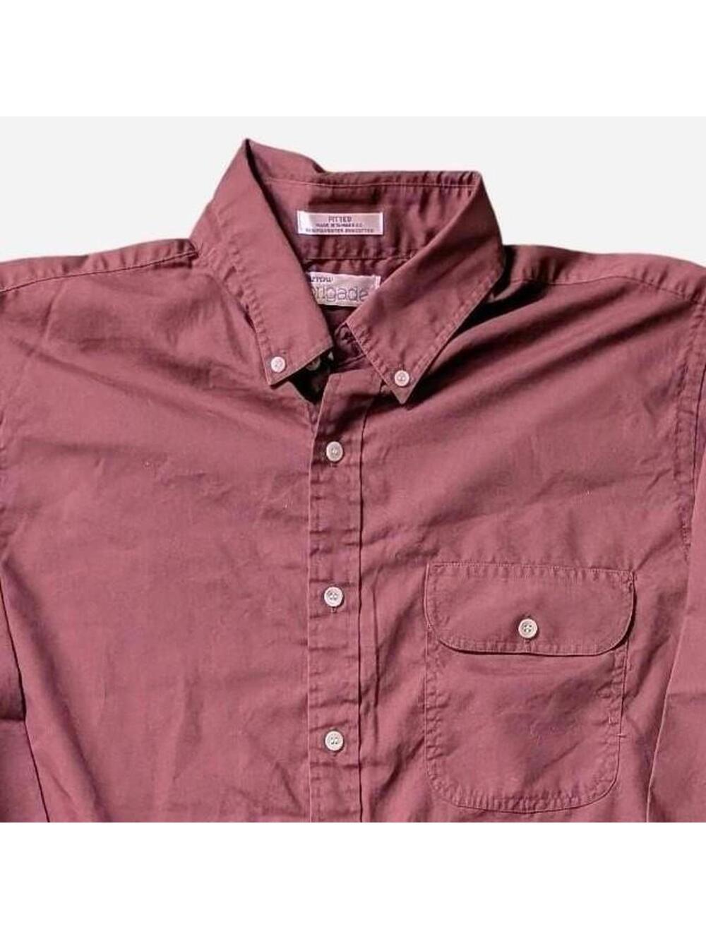 1980s Arrow Brigade Fitted Button Down Long Sleeve Shirt Size Large